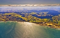 Aerial;Wairarapa_Coast;Wairarapa;Blue_sea;blue_sky;cumulus_clouds;rocky_shorelin