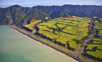 Aerial;Wairarapa_Coast;Wairarapa;Blue_sea;blue_sky;cumulus_clouds;rocky_shorelin