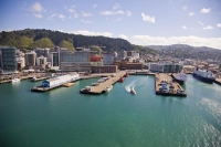 Aerial_Wharf_ferries_fire_deptment;Wellington;bays;harbour;ferries