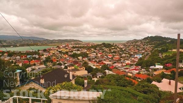 Wellington;Beehive;parliament;down town;highrise;airport;bays;marina;docks;harbour;ferries;port;clear water;cranes;cafes;restaurants;motorway;traffic;boats;planes;aircraft;helicopters;caketin;rugby stadium;railwat station;rail lines;Mt Victoria