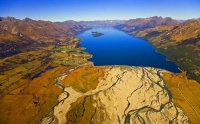 Aerial;Lake_Wakatipu;Otago;autumn_colour;fall_colors;Glenorchy;Rees_River;Blanke
