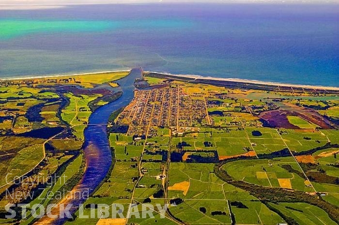 Aerial Image;Westport Image;West Coast Image;harbour Image;airport Image;Buller river Image;Tasman Sea ImageImage;fishing port Image;Cape Foulwind image