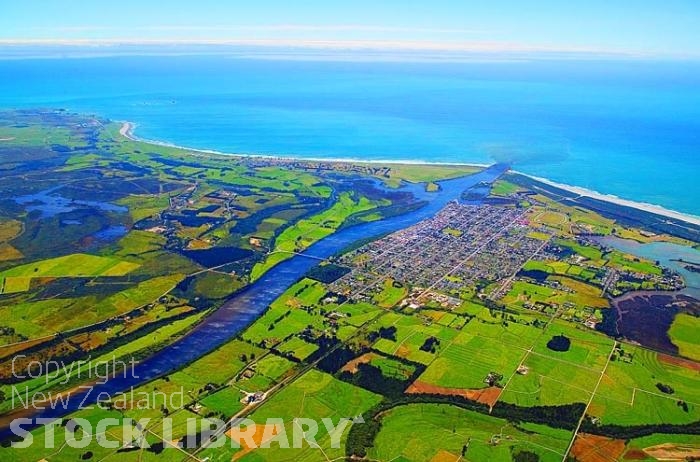 Aerial Image;Westport Image;West Coast Image;harbour Image;airport Image;Buller river Image;Tasman Sea ImageImage;fishing port Image;Cape Foulwind image