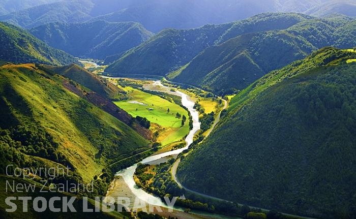 Aerial;Nelson Lakes Image;Kawatiri Image;mountains;hills;rivers Image;Road;State Highway 63;bush Image;native forrest Image;Lakes;Buller River Image