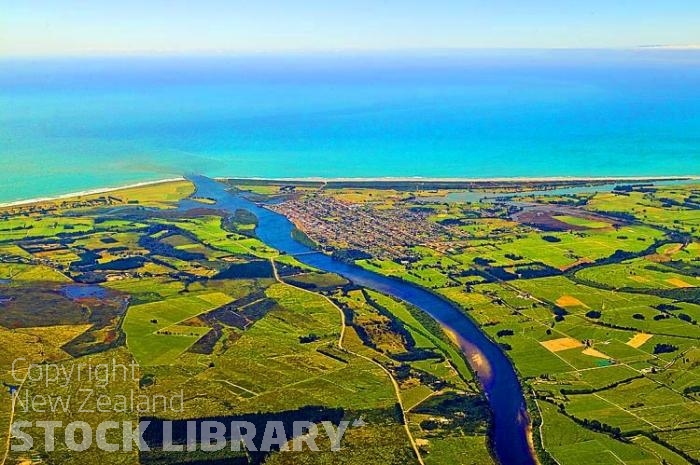 Aerial Image;Westport Image;West Coast Image;harbour Image;airport Image;Buller river Image;Tasman Sea ImageImage;fishing port Image;Cape Foulwind image