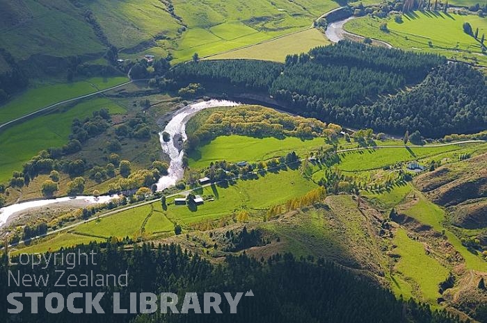 Aerial Image;Owen River Valley image;Buller Region image;mountains Image;hills Image;bush Image;native forrest Image;Dairy farm Image;dairy farming Image;green fields Image;green paddocks Image;River;Owen River Valley Image;Owen River Image;Owen River Lodge Image