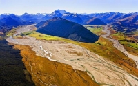 Aerial;Lake_Wakatipu;Otago;autumn_colour;fall_colors;Glenorchy;Rees_River;Mount_