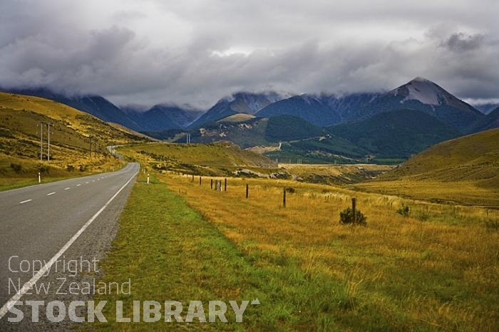 Arthur's Pass Route Canterbury;mountains;hills;Lakes;Waimakariri River;tussock grass;tussock;rail lines;railway;freight trains;tourist trains;bush;native forrest;state highway 73;scree