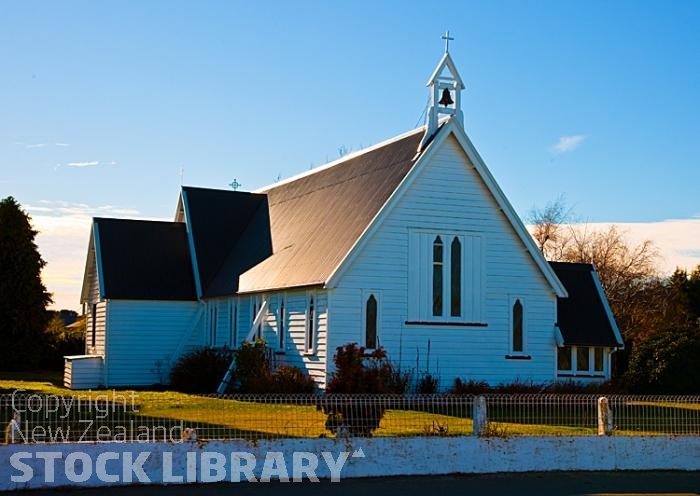 Rakaia;Oxford;Canterbury;Canterbury Plain;green fields;paddocks;green paddocks;rivers;Rakaia River;dairy farming;sheep;Anglican Church;bell