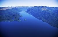 Aerial;Lake_Te_Anau;Fiordland;mountains;hills;rivers;Road;State_Highway_94;bush;