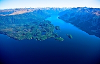 Aerial;Lake_Te_Anau;Fiordland;mountains;hills;rivers;Road;State_Highway_94;bush;