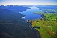 Aerial;Lake_Te_Anau;Fiordland;mountains;hills;rivers;Road;State_Highway_94;bush;