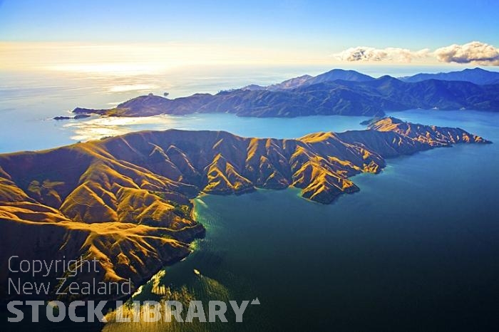 Aerial;Marlborough Sounds;Marlborough;bush;native forrest;hills;mountains;Admiral's Bay;French Pass