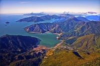 Aerial;Marlborough_Sounds;Marlborough;bush;native_forrest;hills;mountains;Okiwi_