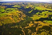 Aerial;Dunedin;Otago;The_Outram;Middlemarch;road;Harveys_Flat;winding_road;zigza