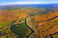 Aerial;Roxburgh;Otago;lake_Roxburgh;Clutha_River;church;churches;fruit_growing;h