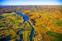 Aerial;Roxburgh;Otago;lake_Roxburgh;Clutha_River;church;churches;fruit_growing;h