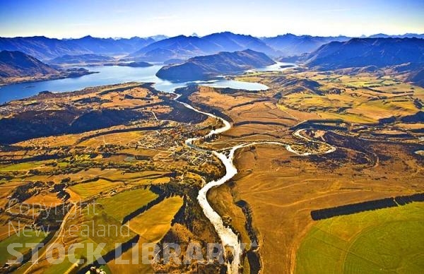 Aerial;Wanaka;Otago;lake Wanaka;Clutha River;Hawea River;Iron Mountain;airport;Cardrona;Roys peninsula