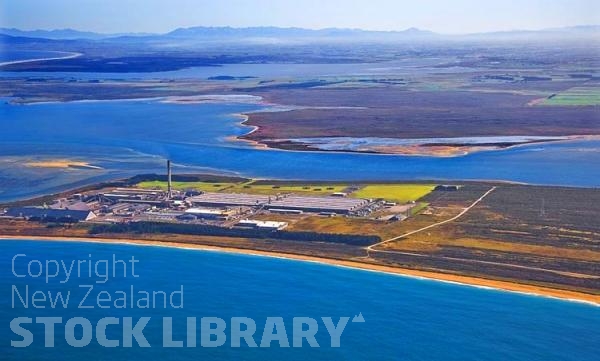 Aerial;Bluff;Southland;Aluminium Smelter;Tiwai Point