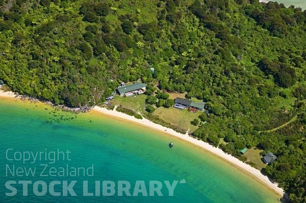 Aerial;Able Tasman National Park;Tasman Bay;sand dunes;sandy beaches;rocky shorelines;beach;beach front;bluffs;cliffs;boating;bush;native forrest;golden sands;Batchs on beach;Batchs;beach front