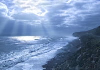 Greymouth;West_Coast;State_Highway_6;mountains;valleys;Tasman_Sea;sun_burst