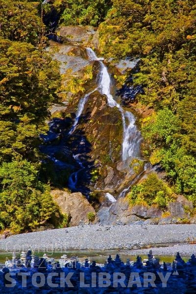 Haast Pass Route;West Coast;State Highway 6;mountains;valleys;rivers;Fantail Falls;Makarora River