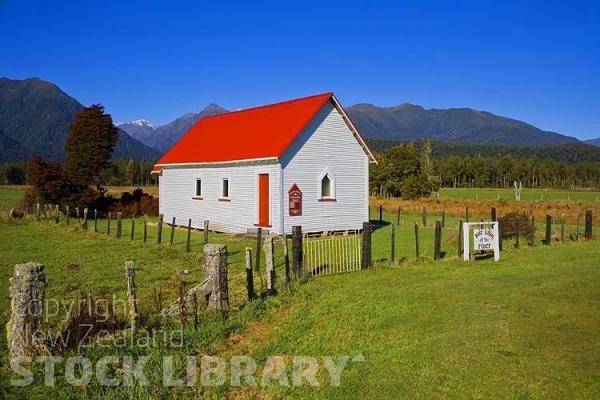 Haast to Hokitika;West Coast;mountains;valleys;river;Tasman Sea;State highway 6;Jacobs River;Community Church