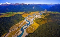 Aerial;Haast_to_Hokitika;West_Coast;mountains;valleys;river;Tasman_Sea;State_hig