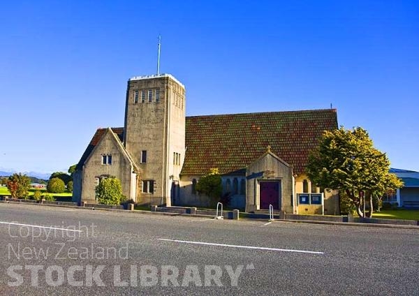 Hokitika;West Coast;State Highway 6;mountains;valleys;Hokitika river;Tasman Sea;airport;Hokitika river Bridge;sand bar;dairy factory;Hokitika Anglican Church;Hokitika;Anglican;Church