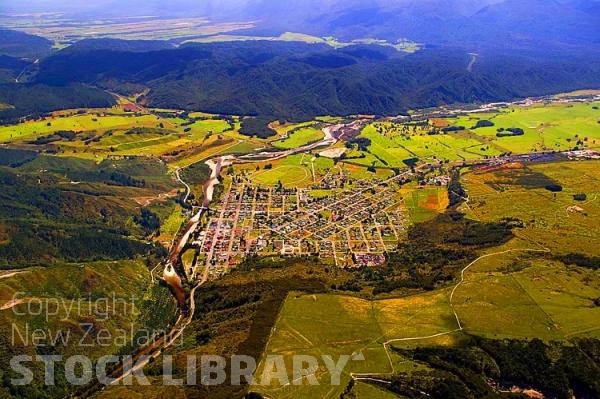 Aerial;Reefton;West Coast;mountains;valleys;Inangahua River;Grey Valley