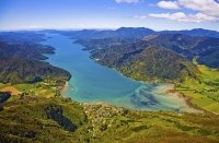 Aerial;Marlborough_Sounds;Marlborough;bush;native_forrest;hills;mountains;Anakiw